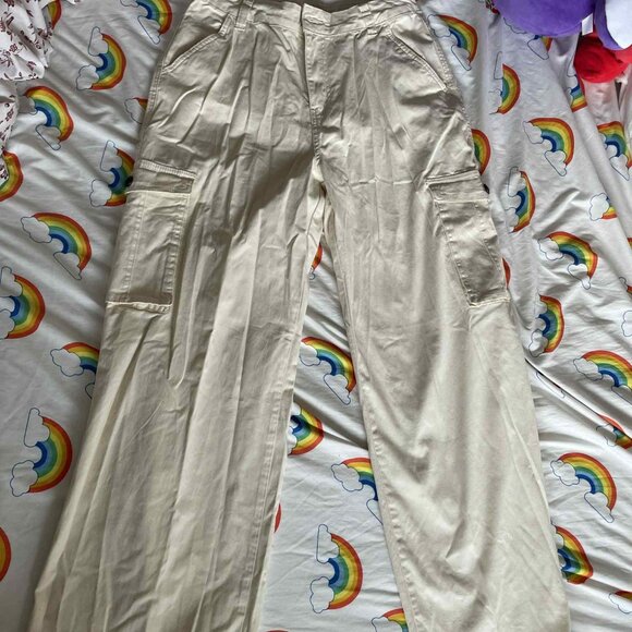 Cream Cargo Pants - Picture 2 of 5